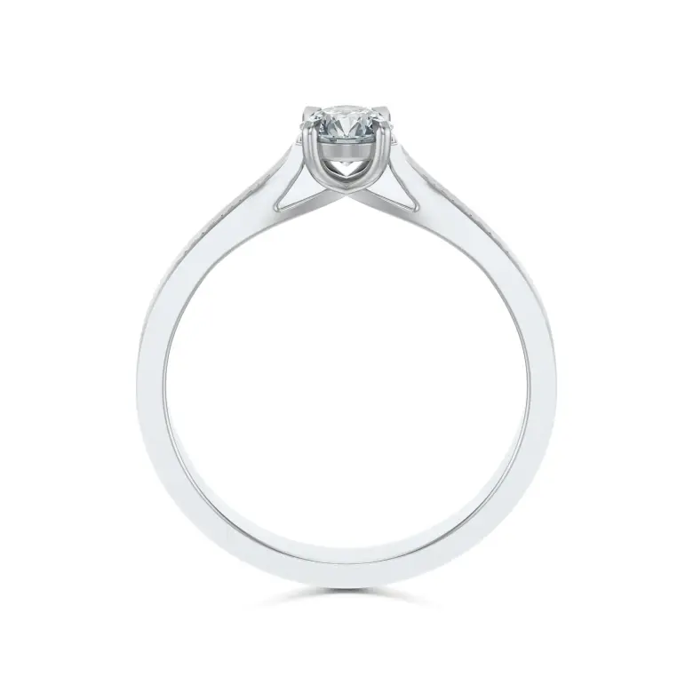 Pierścionek białe złoto z diamentami